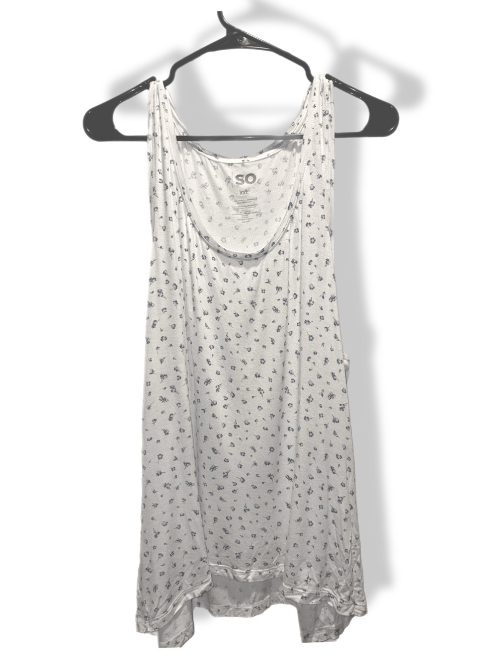 SO White&Blue Floral Sleep Tank - Women's Soft Nightdress XXL NWT
